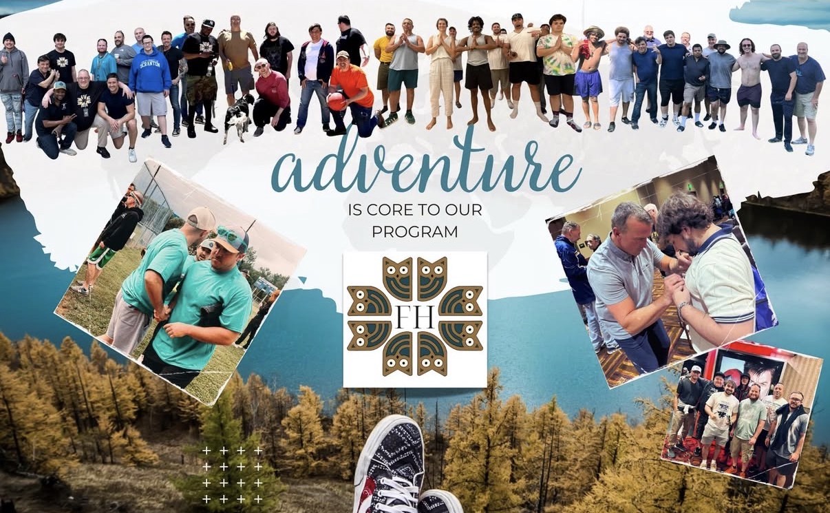 A Fellowship House collage of outdoor activities and shared moments