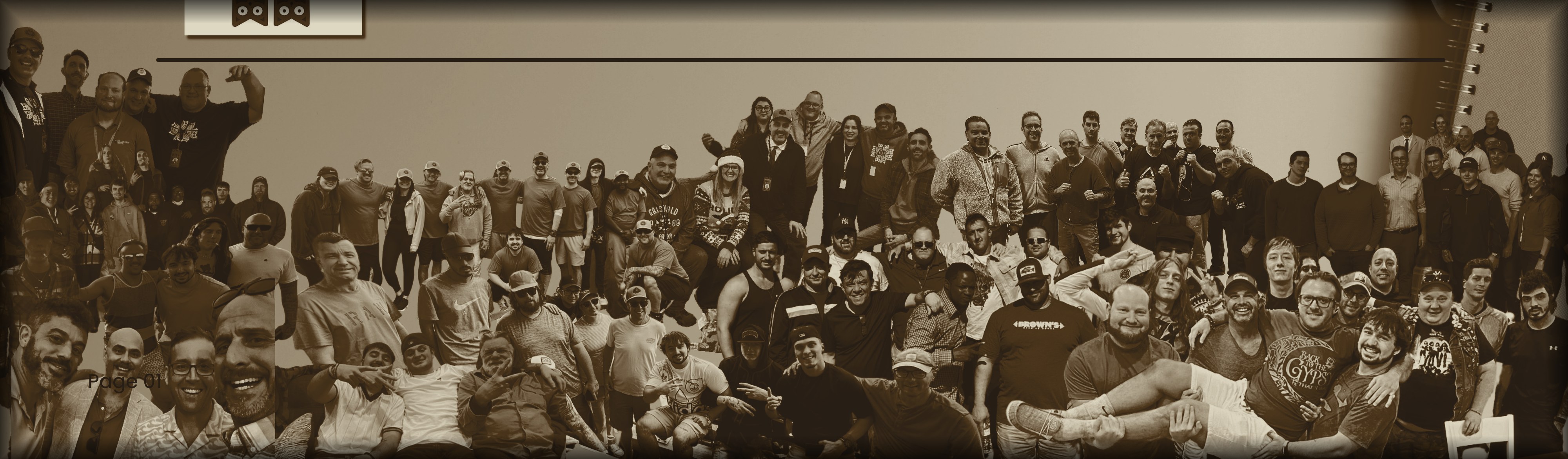 A sepia collage of the Fellowship House community
